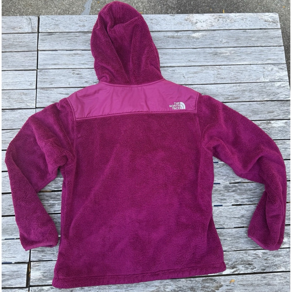 The North Face Hooded Fleece Jacket Women's M Magenta Pink Full Zip - Picture 2 of 9